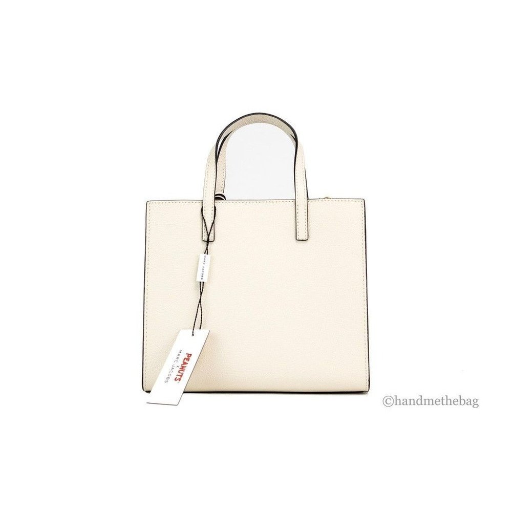 NEW Marc Jacobs X Peanuts Small Ivory Leather Woodstock Tote Crossbody Bag Purse - Picture 11 of 11